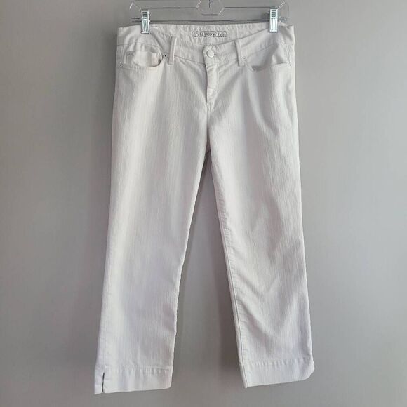 Joe's jeans white socialite kicker straight leg split hem cropped minimalist - Picture 1 of 13